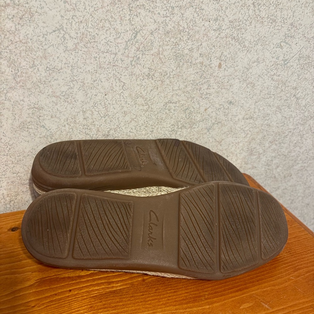 Clark’s Elaina Ruby Women's Leather Espadrille Gray Pewter Loafers size 7.5 - Picture 6 of 8